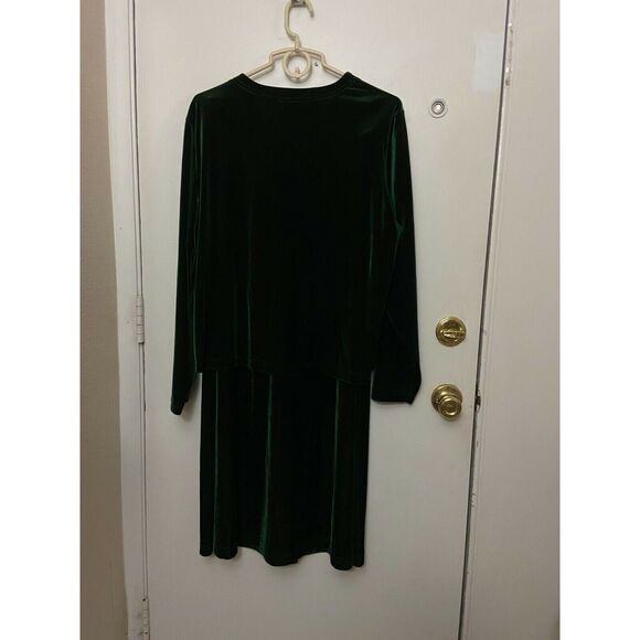 #3716 Bechamel Womens 90's green velour skirt set size L - Picture 5 of 6